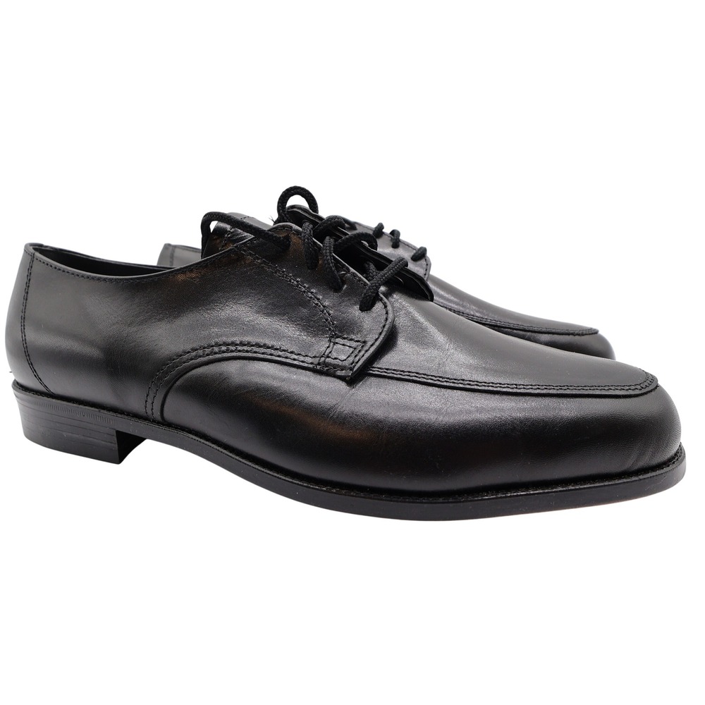 Barclay Oxford Dress Shoes Mens 9 EEE Black‎ Leather Vintage Wide Made in USA